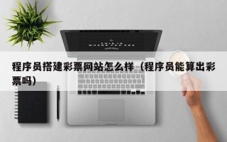 红河程序员搭建彩票网站怎么样（程序员能算出彩票吗）